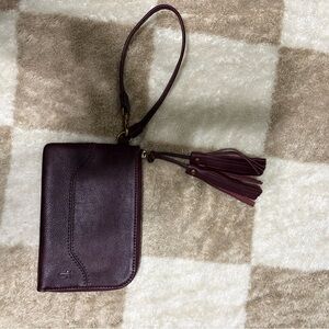 FRYE AND CO. Deep Burgundy Leather Wristlet